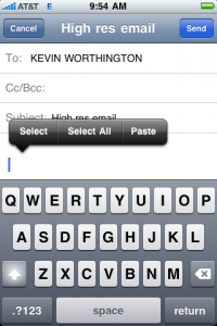 Figure 3: Compose the email and select Paste
