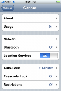 iPhone General Settings